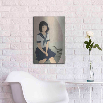 Luxe Metal Art 'Snake And Woman' by Sai Tamiya, Metal Wall Art,16x24