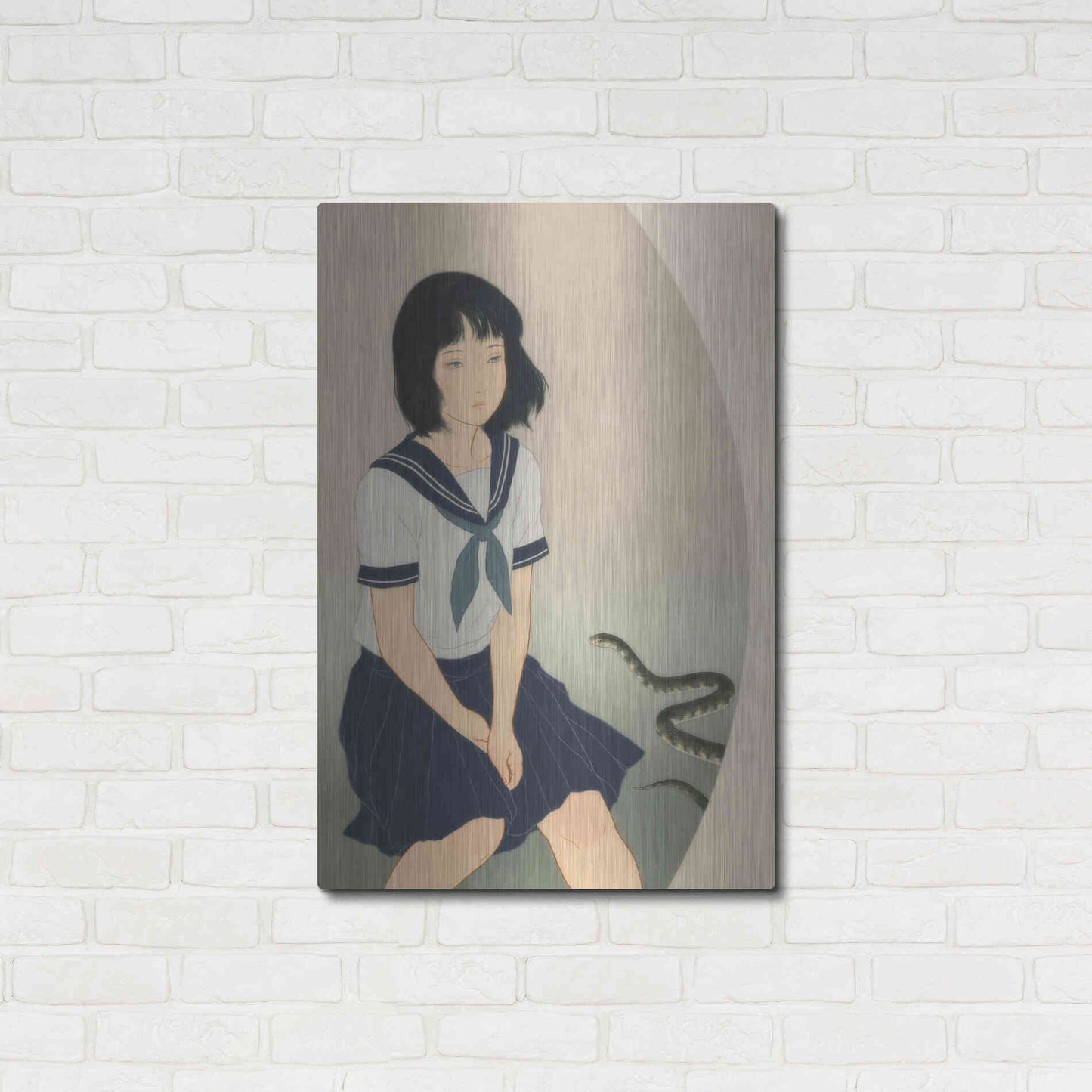 Luxe Metal Art 'Snake And Woman' by Sai Tamiya, Metal Wall Art,24x36