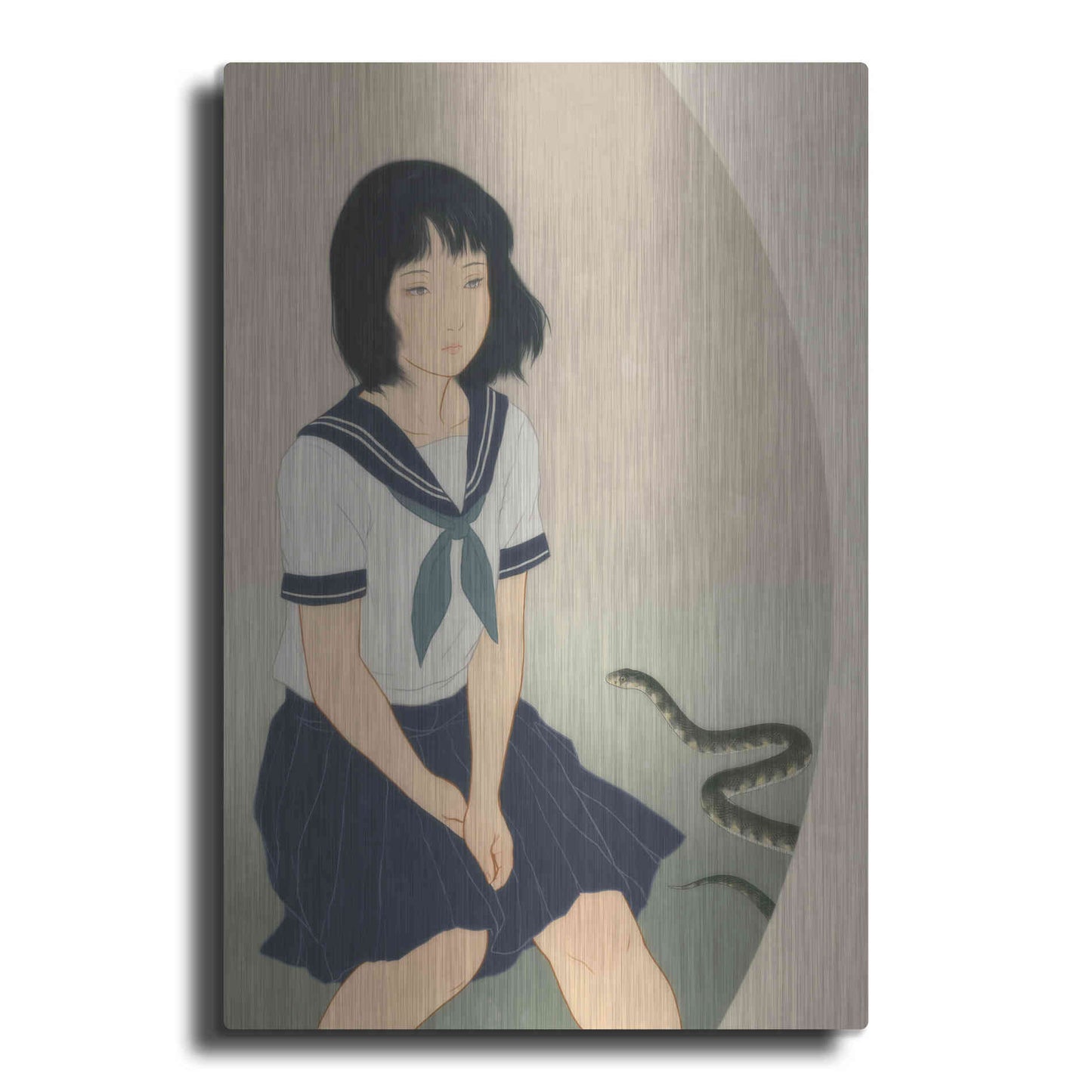 Luxe Metal Art 'Snake And Woman' by Sai Tamiya, Metal Wall Art