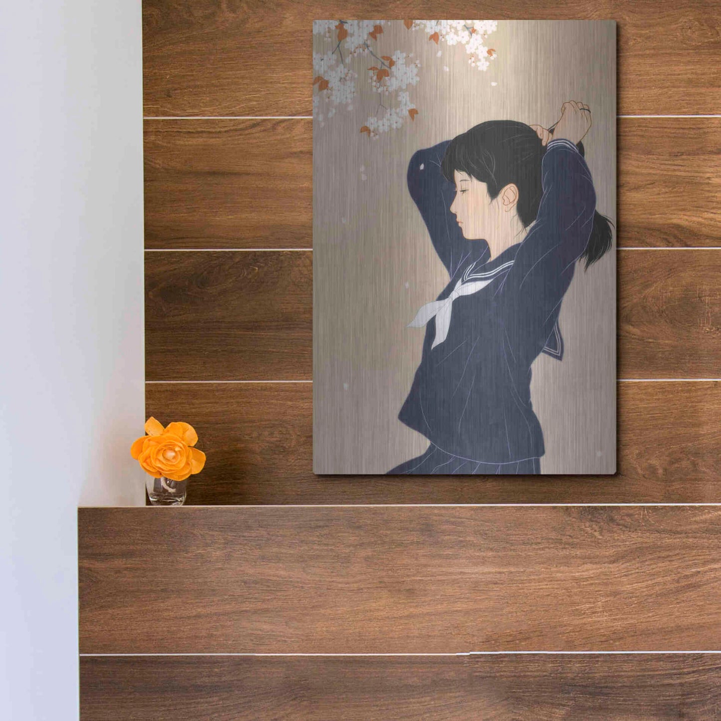 Luxe Metal Art 'Spring' by Sai Tamiya, Metal Wall Art,12x16