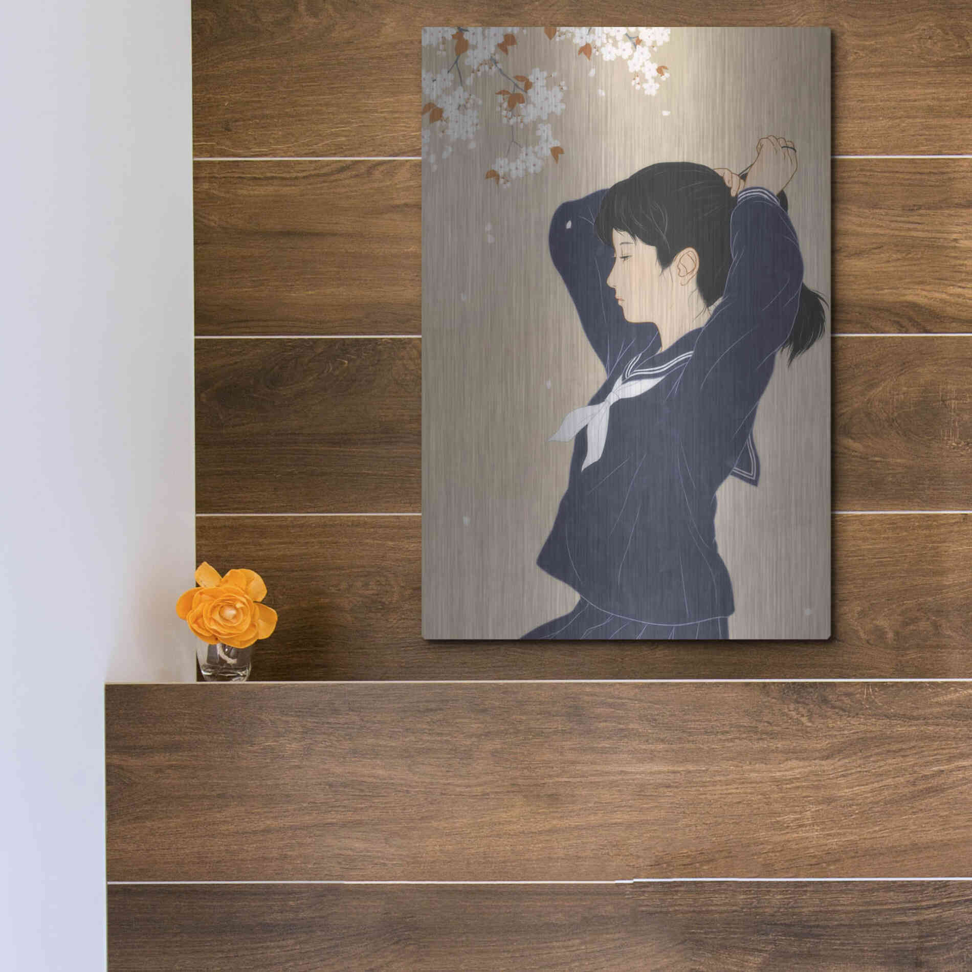 Luxe Metal Art 'Spring' by Sai Tamiya, Metal Wall Art,12x16