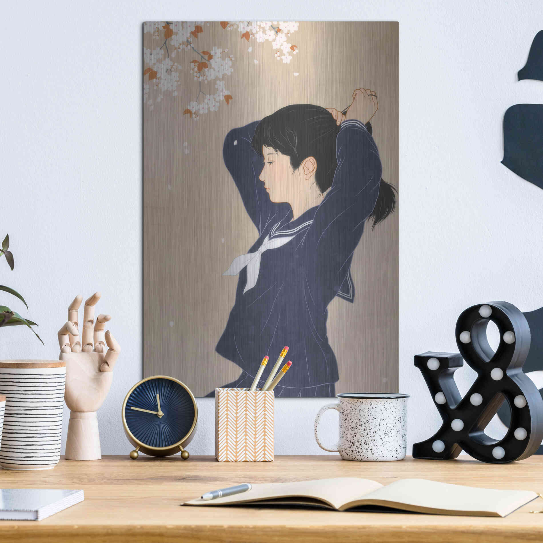 Luxe Metal Art 'Spring' by Sai Tamiya, Metal Wall Art,12x16
