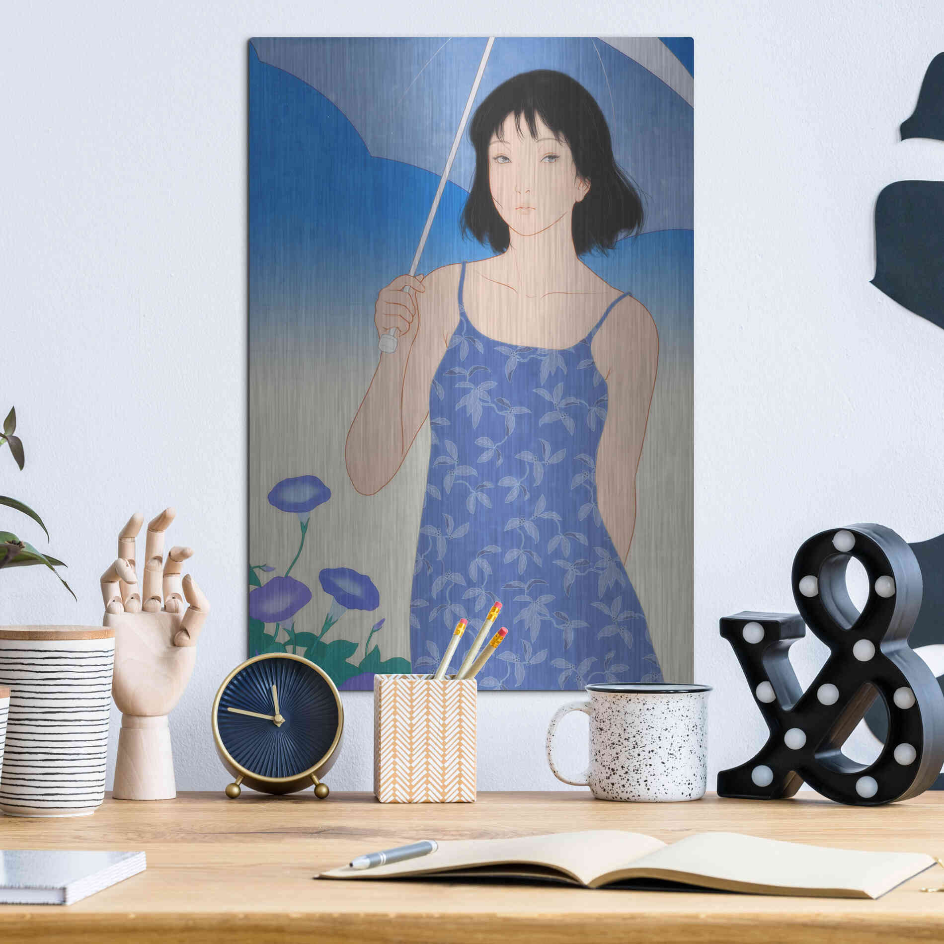 Luxe Metal Art 'Summer' by Sai Tamiya, Metal Wall Art,12x16