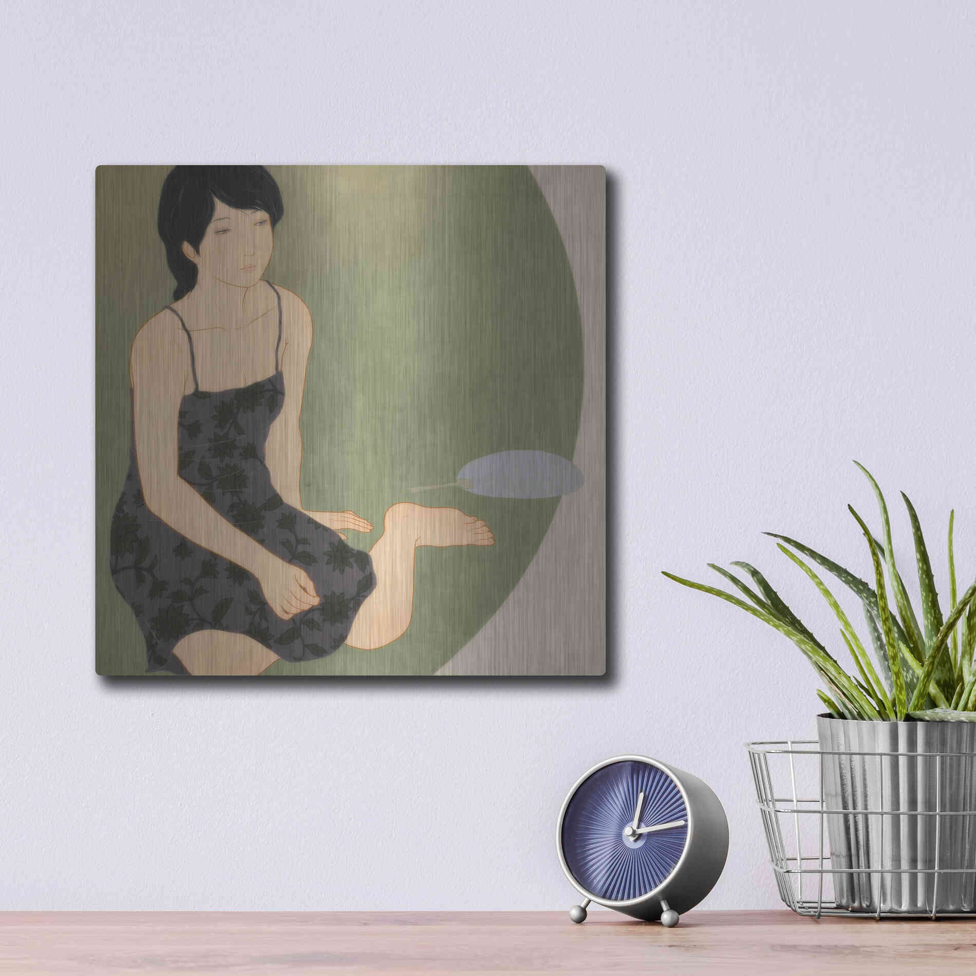 Luxe Metal Art 'Waka Kaede' by Sai Tamiya, Metal Wall Art,12x12