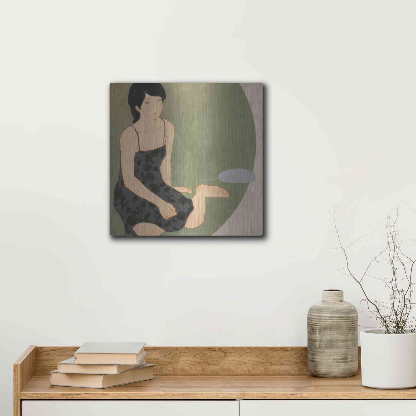 Luxe Metal Art 'Waka Kaede' by Sai Tamiya, Metal Wall Art,12x12