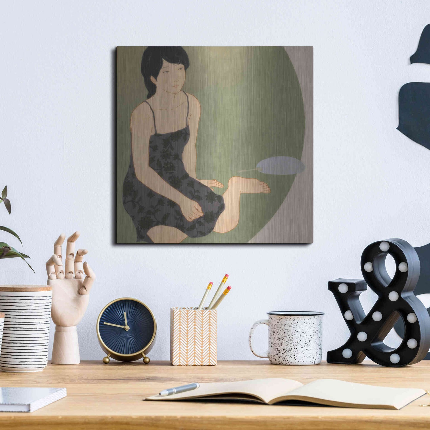 Luxe Metal Art 'Waka Kaede' by Sai Tamiya, Metal Wall Art,12x12