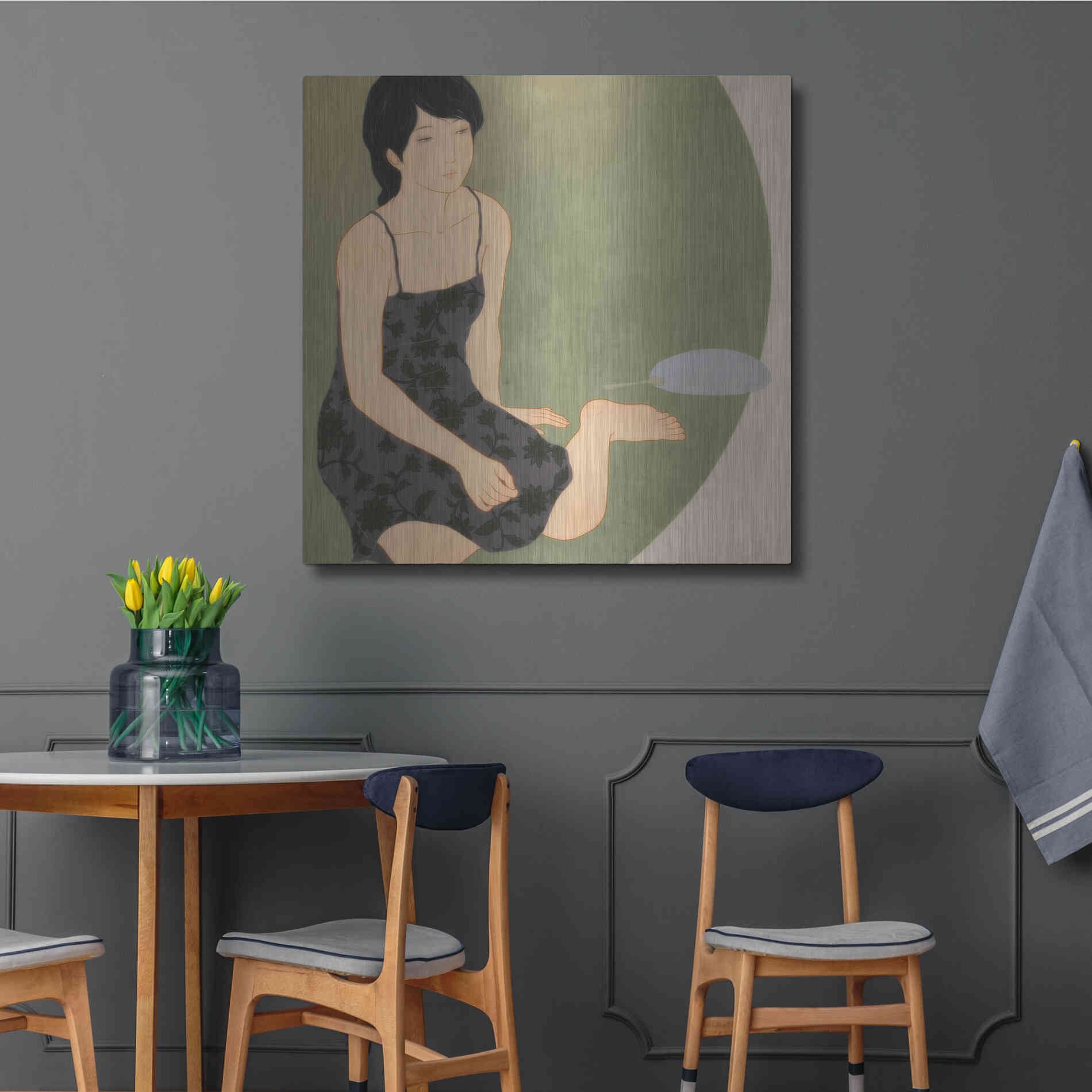 Luxe Metal Art 'Waka Kaede' by Sai Tamiya, Metal Wall Art,36x36