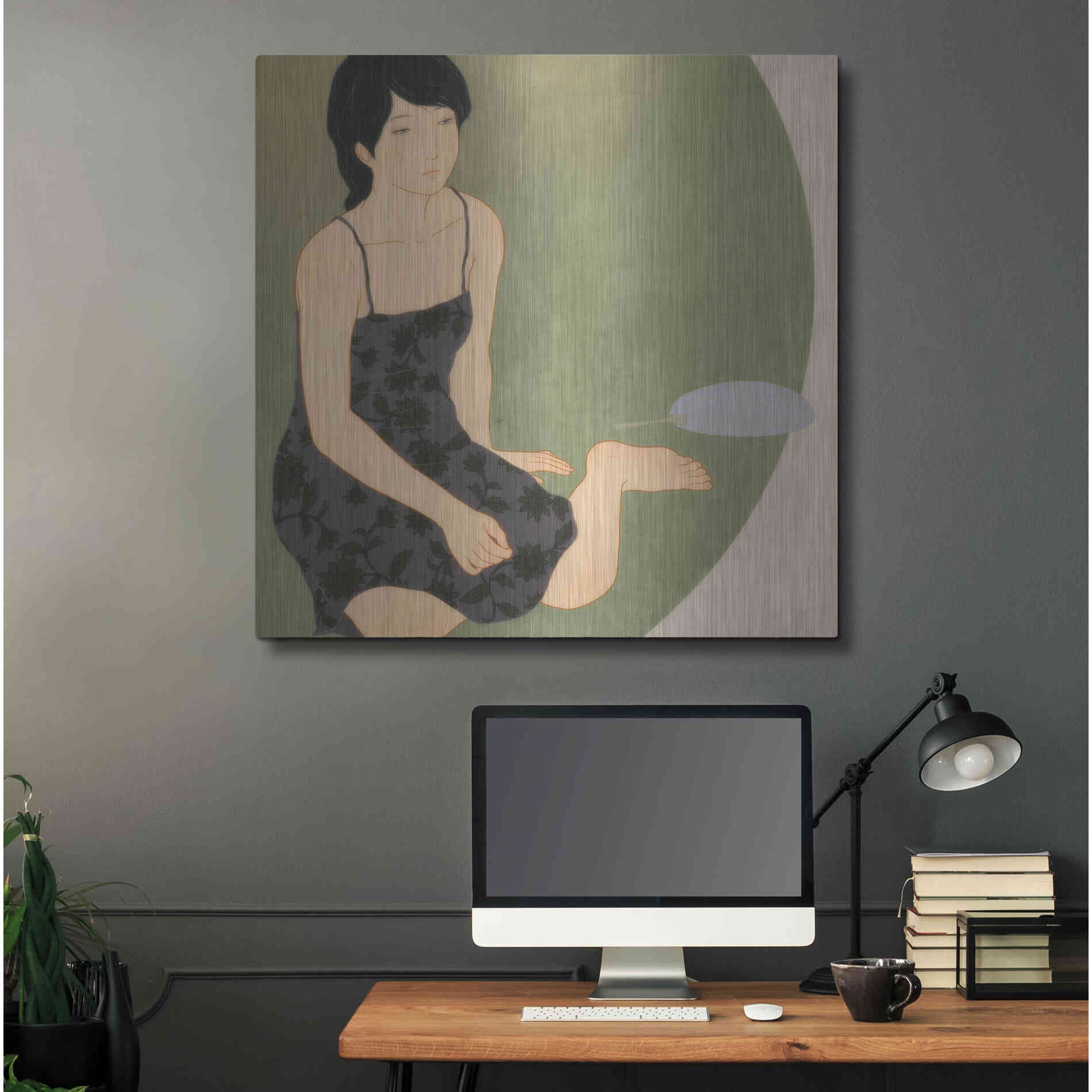 Luxe Metal Art 'Waka Kaede' by Sai Tamiya, Metal Wall Art,36x36