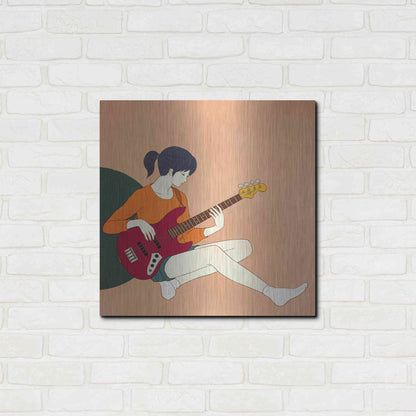 Luxe Metal Art 'Playing The Bass' by Sai Tamiya, Metal Wall Art,24x24