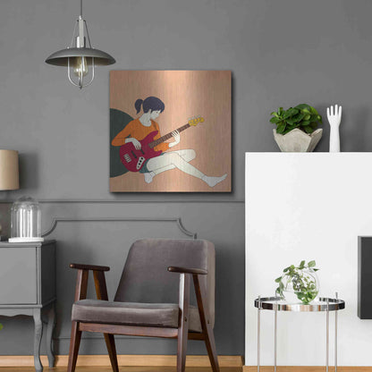 Luxe Metal Art 'Playing The Bass' by Sai Tamiya, Metal Wall Art,24x24