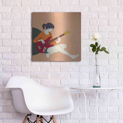 Luxe Metal Art 'Playing The Bass' by Sai Tamiya, Metal Wall Art,24x24