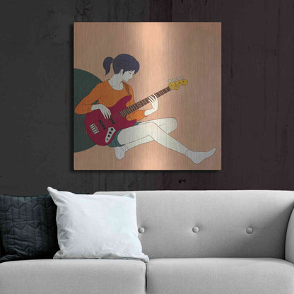 Luxe Metal Art 'Playing The Bass' by Sai Tamiya, Metal Wall Art,36x36