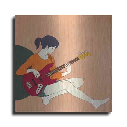 Luxe Metal Art 'Playing The Bass' by Sai Tamiya, Metal Wall Art