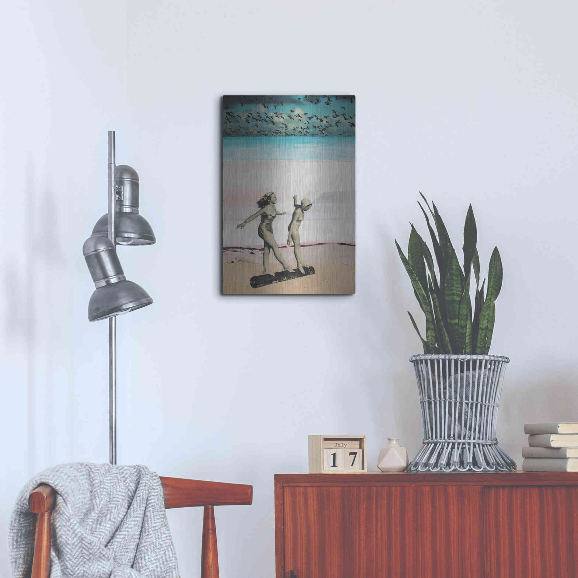 Luxe Metal Art 'Beach Girls' by DB Waterman, Metal Wall Art,16x24