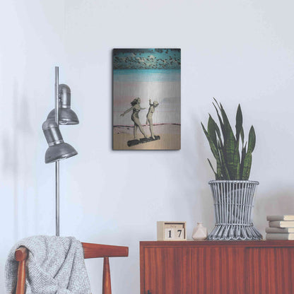 Luxe Metal Art 'Beach Girls' by DB Waterman, Metal Wall Art,16x24