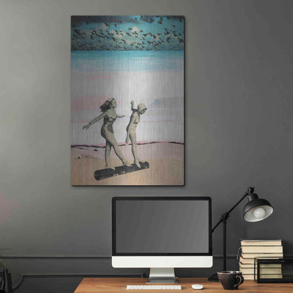 Luxe Metal Art 'Beach Girls' by DB Waterman, Metal Wall Art,24x36