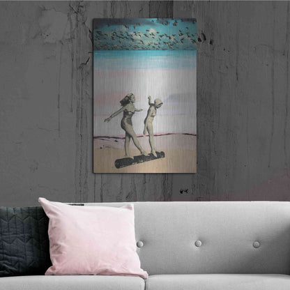 Luxe Metal Art 'Beach Girls' by DB Waterman, Metal Wall Art,24x36