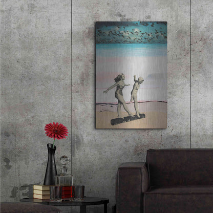 Luxe Metal Art 'Beach Girls' by DB Waterman, Metal Wall Art,24x36