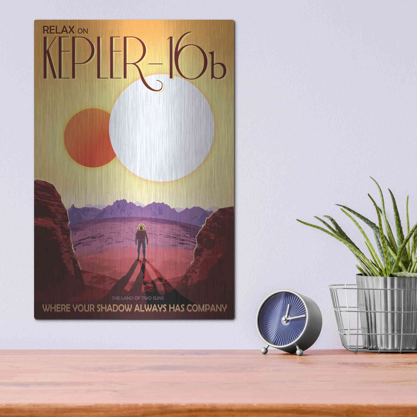 Luxe Metal Art 'Visions of the Future: Kepler-16b,' Metal Wall Art,12x16