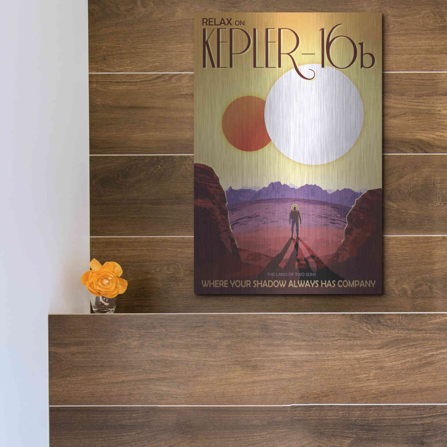 Luxe Metal Art 'Visions of the Future: Kepler-16b,' Metal Wall Art,12x16