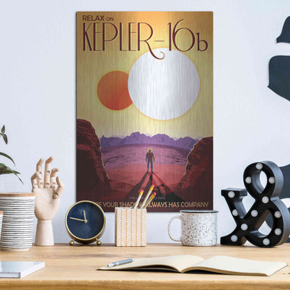 Luxe Metal Art 'Visions of the Future: Kepler-16b,' Metal Wall Art,12x16