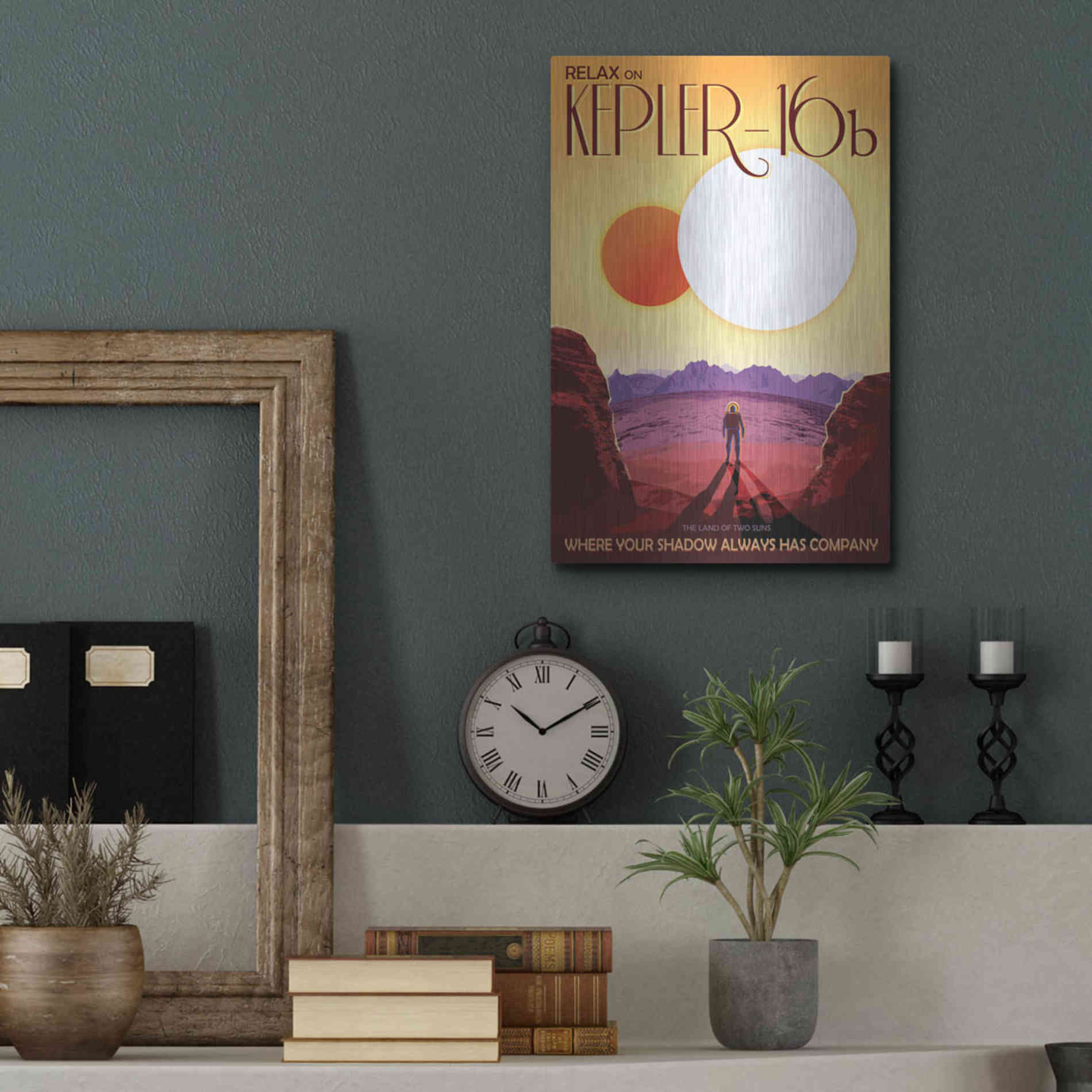 Luxe Metal Art 'Visions of the Future: Kepler-16b,' Metal Wall Art,12x16