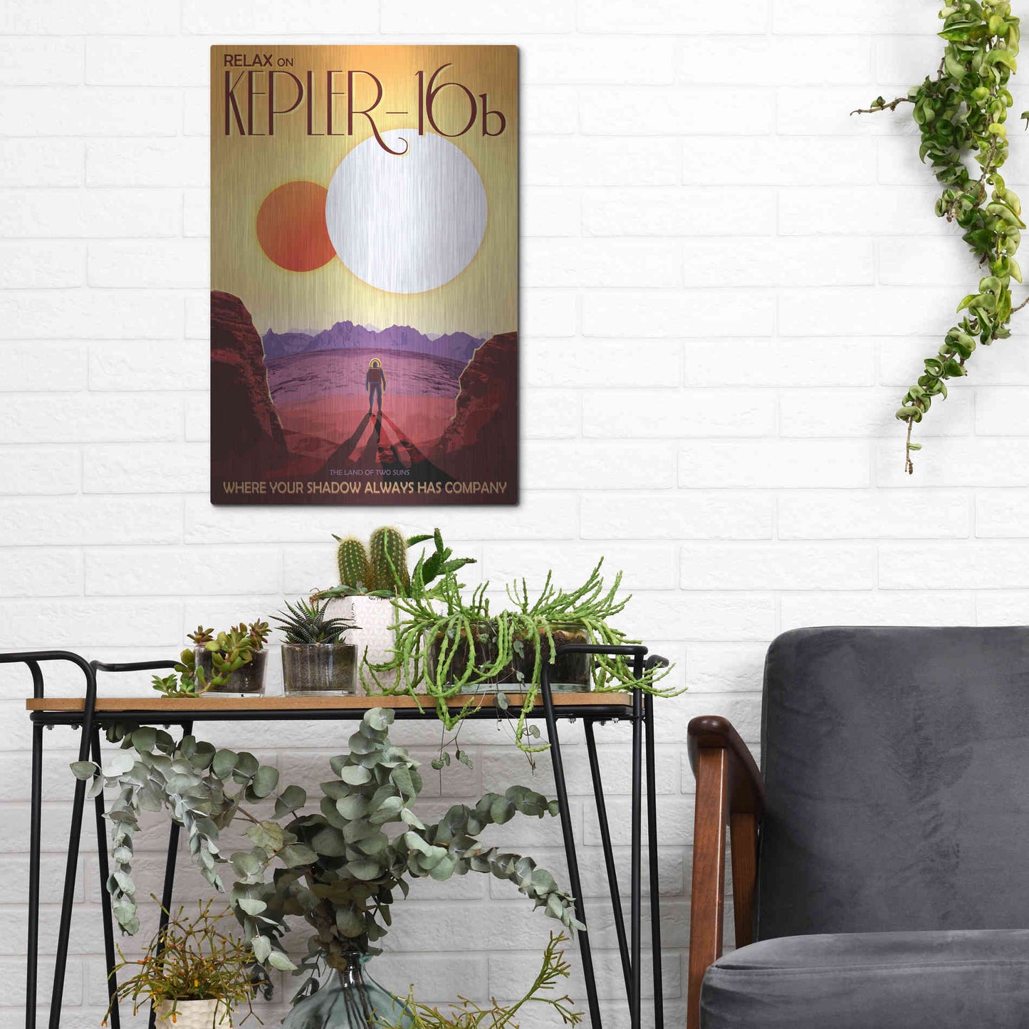 Luxe Metal Art 'Visions of the Future: Kepler-16b,' Metal Wall Art,12x16