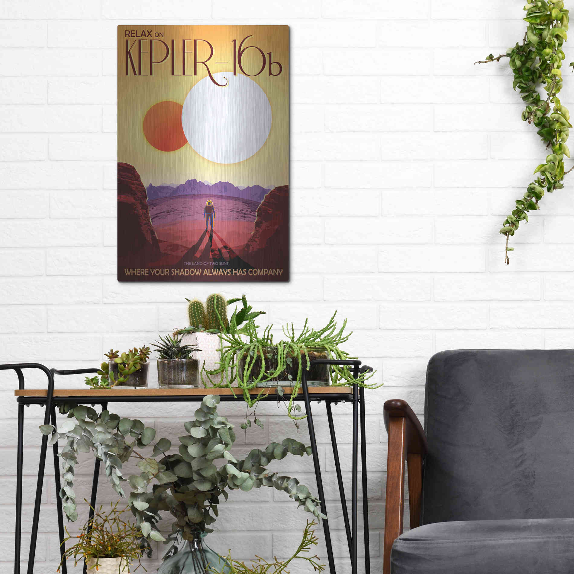 Luxe Metal Art 'Visions of the Future: Kepler-16b,' Metal Wall Art,12x16