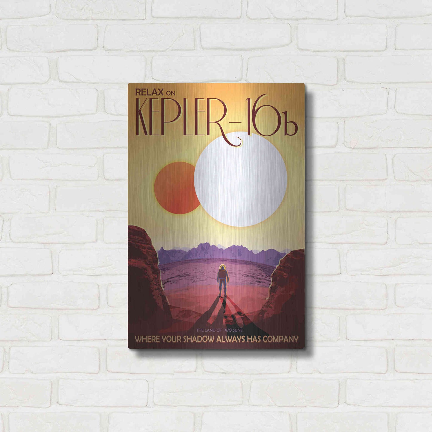 Luxe Metal Art 'Visions of the Future: Kepler-16b,' Metal Wall Art,16x24