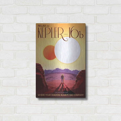 Luxe Metal Art 'Visions of the Future: Kepler-16b,' Metal Wall Art,16x24