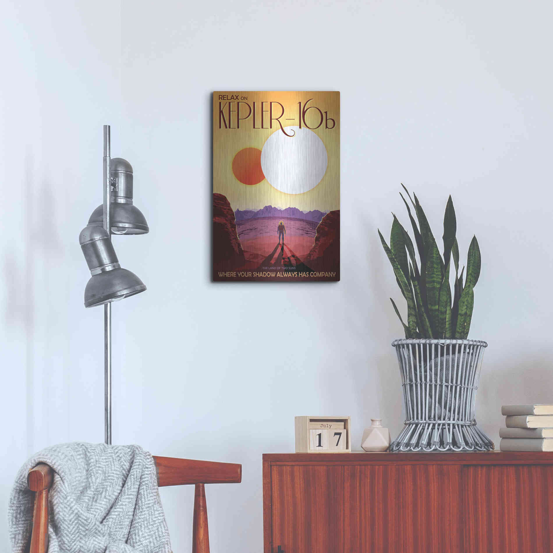 Luxe Metal Art 'Visions of the Future: Kepler-16b,' Metal Wall Art,16x24