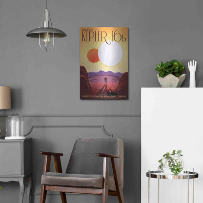 Luxe Metal Art 'Visions of the Future: Kepler-16b,' Metal Wall Art,16x24
