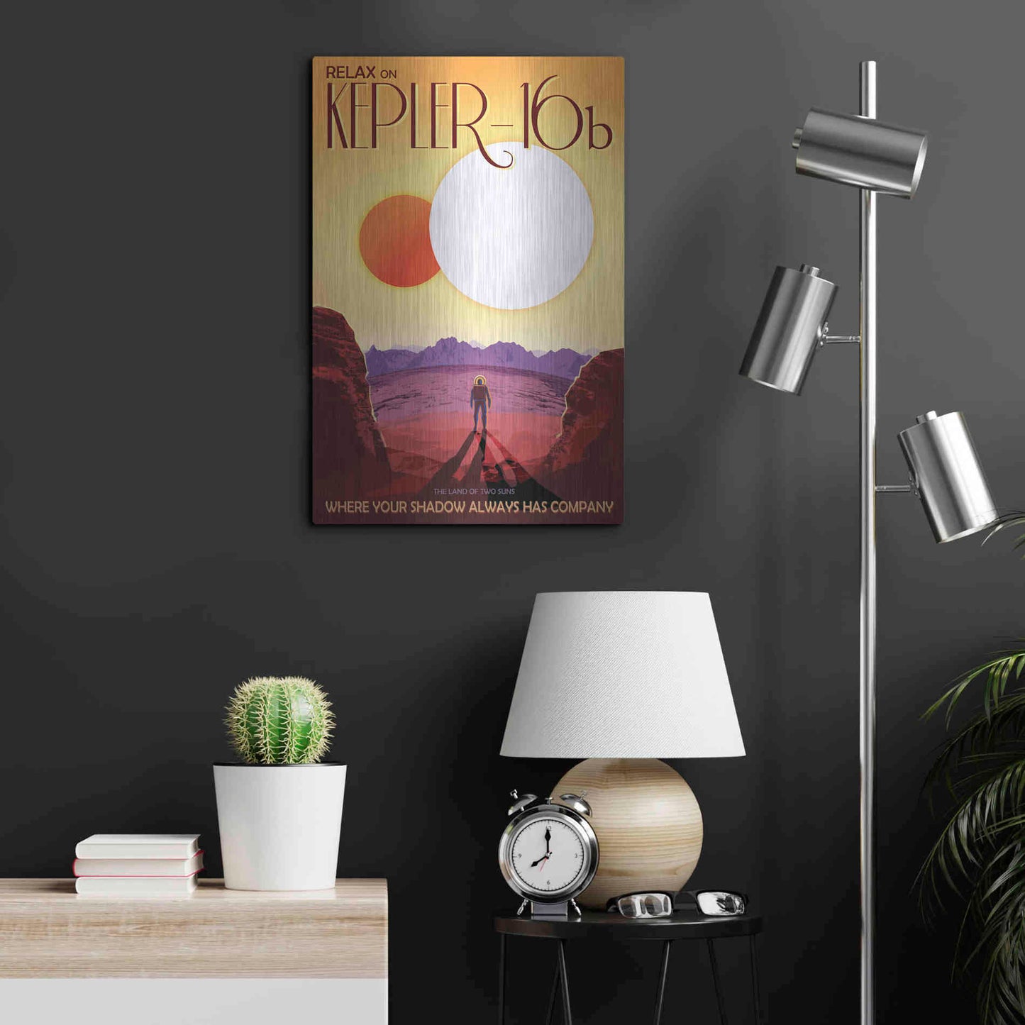 Luxe Metal Art 'Visions of the Future: Kepler-16b,' Metal Wall Art,16x24