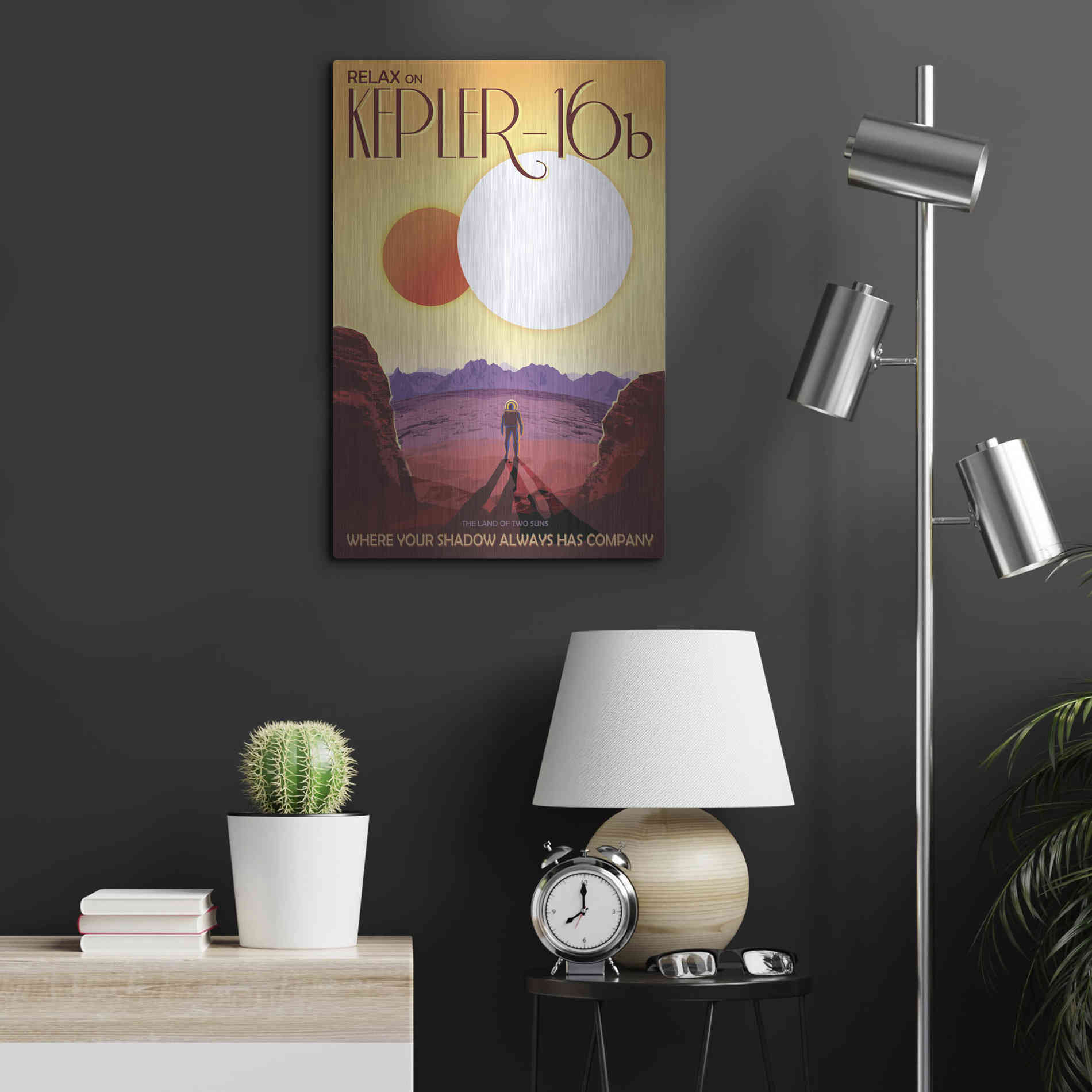 Luxe Metal Art 'Visions of the Future: Kepler-16b,' Metal Wall Art,16x24