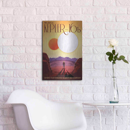 Luxe Metal Art 'Visions of the Future: Kepler-16b,' Metal Wall Art,16x24
