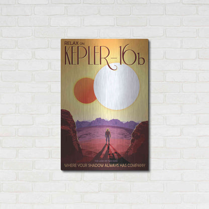 Luxe Metal Art 'Visions of the Future: Kepler-16b,' Metal Wall Art,24x36
