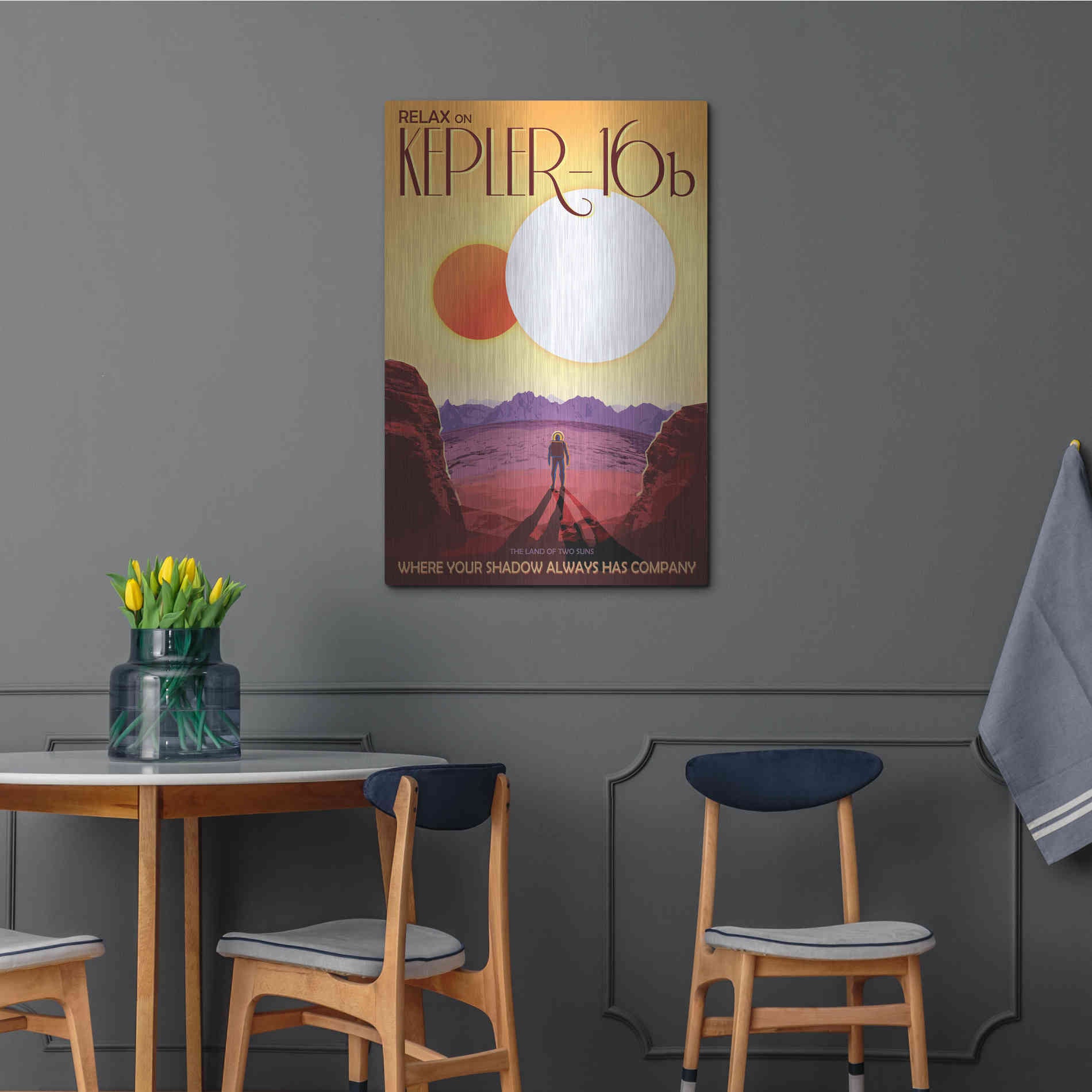 Luxe Metal Art 'Visions of the Future: Kepler-16b,' Metal Wall Art,24x36