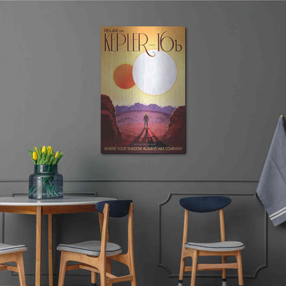 Luxe Metal Art 'Visions of the Future: Kepler-16b,' Metal Wall Art,24x36