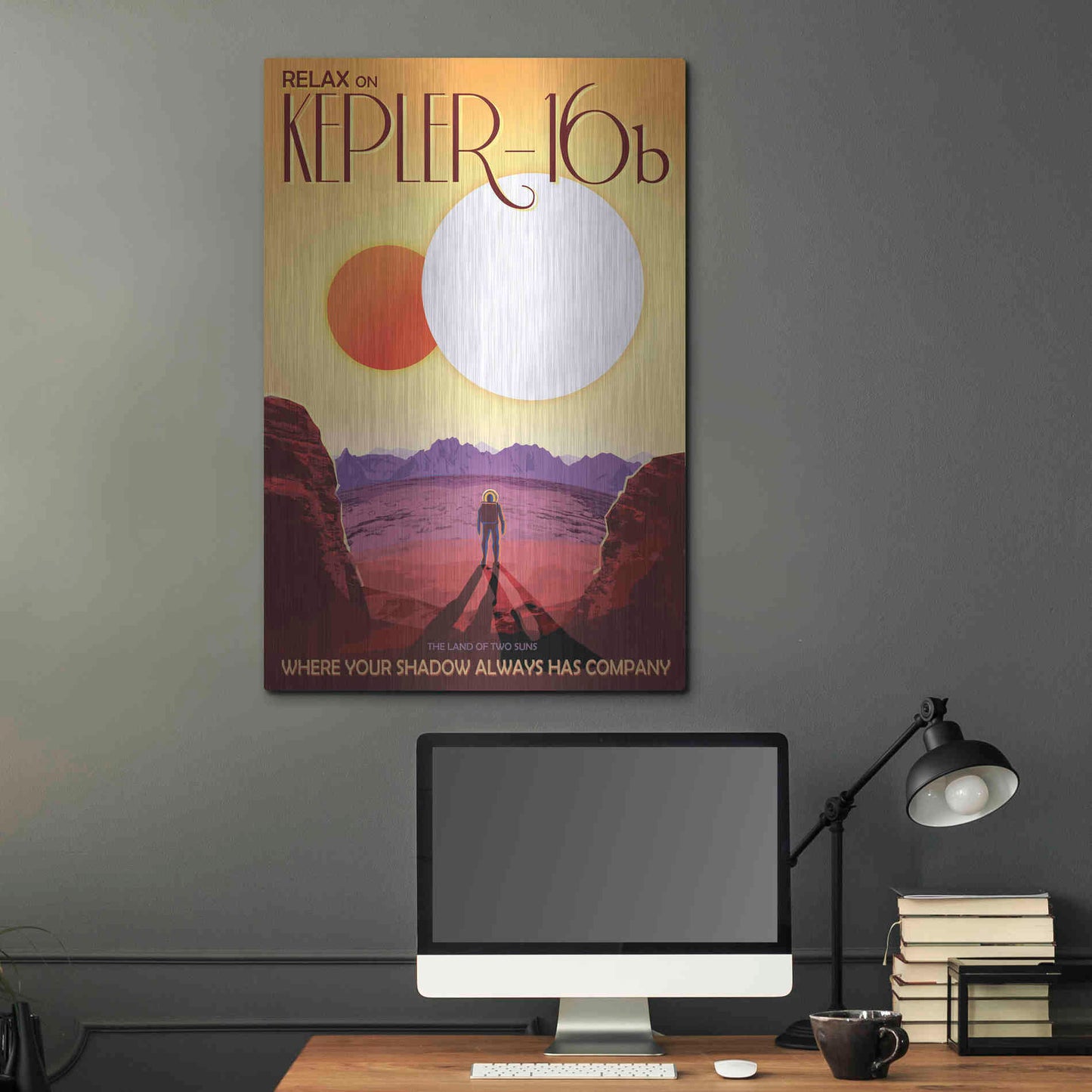 Luxe Metal Art 'Visions of the Future: Kepler-16b,' Metal Wall Art,24x36