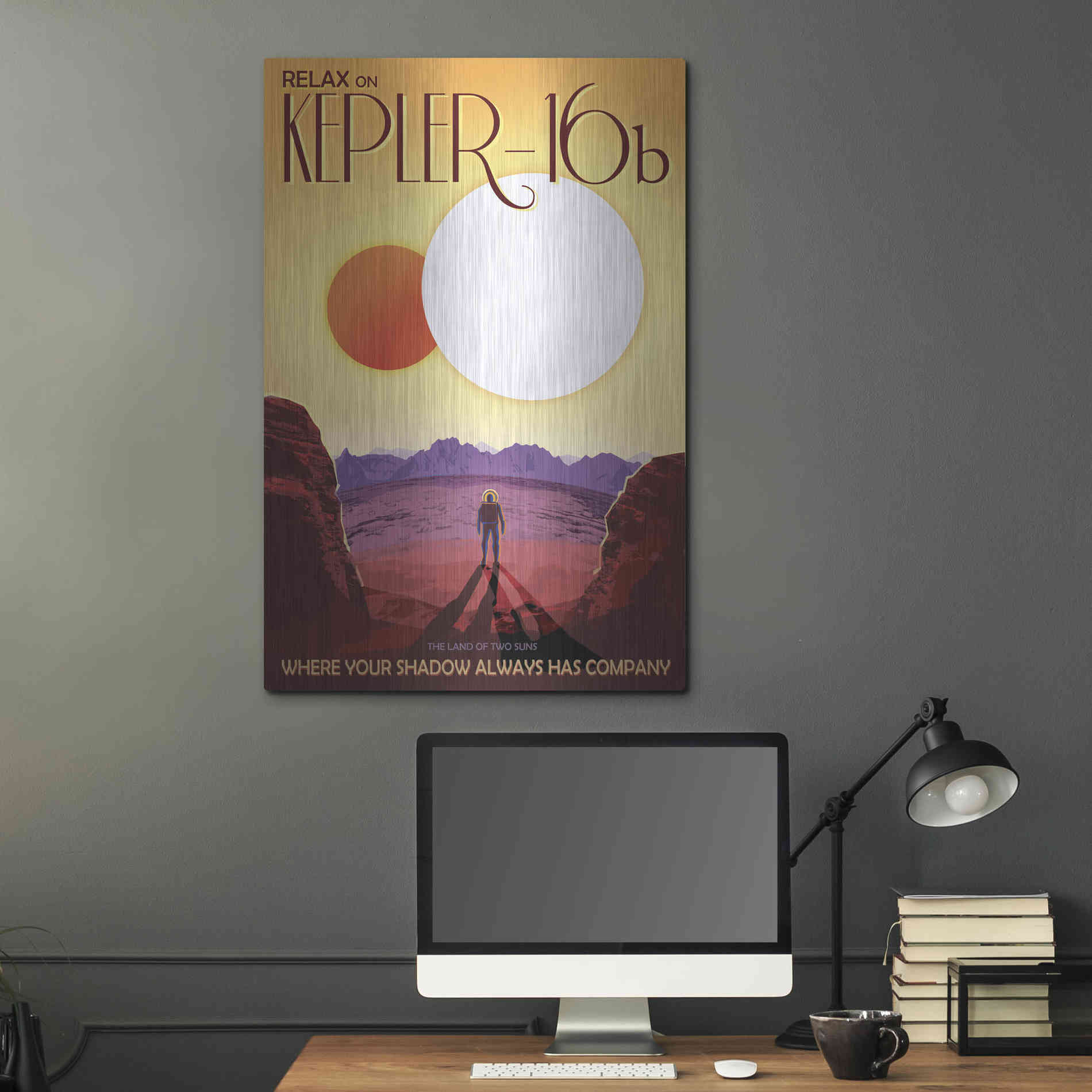 Luxe Metal Art 'Visions of the Future: Kepler-16b,' Metal Wall Art,24x36