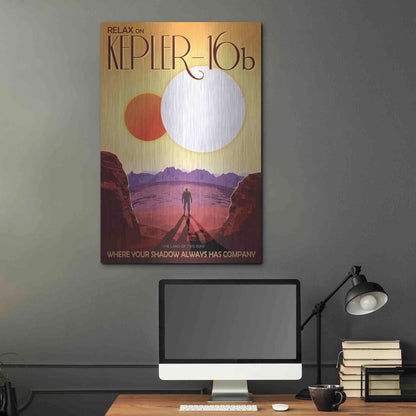 Luxe Metal Art 'Visions of the Future: Kepler-16b,' Metal Wall Art,24x36