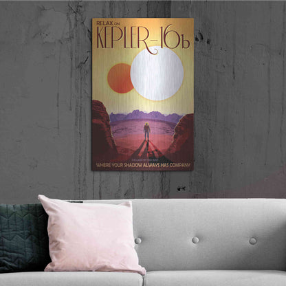 Luxe Metal Art 'Visions of the Future: Kepler-16b,' Metal Wall Art,24x36