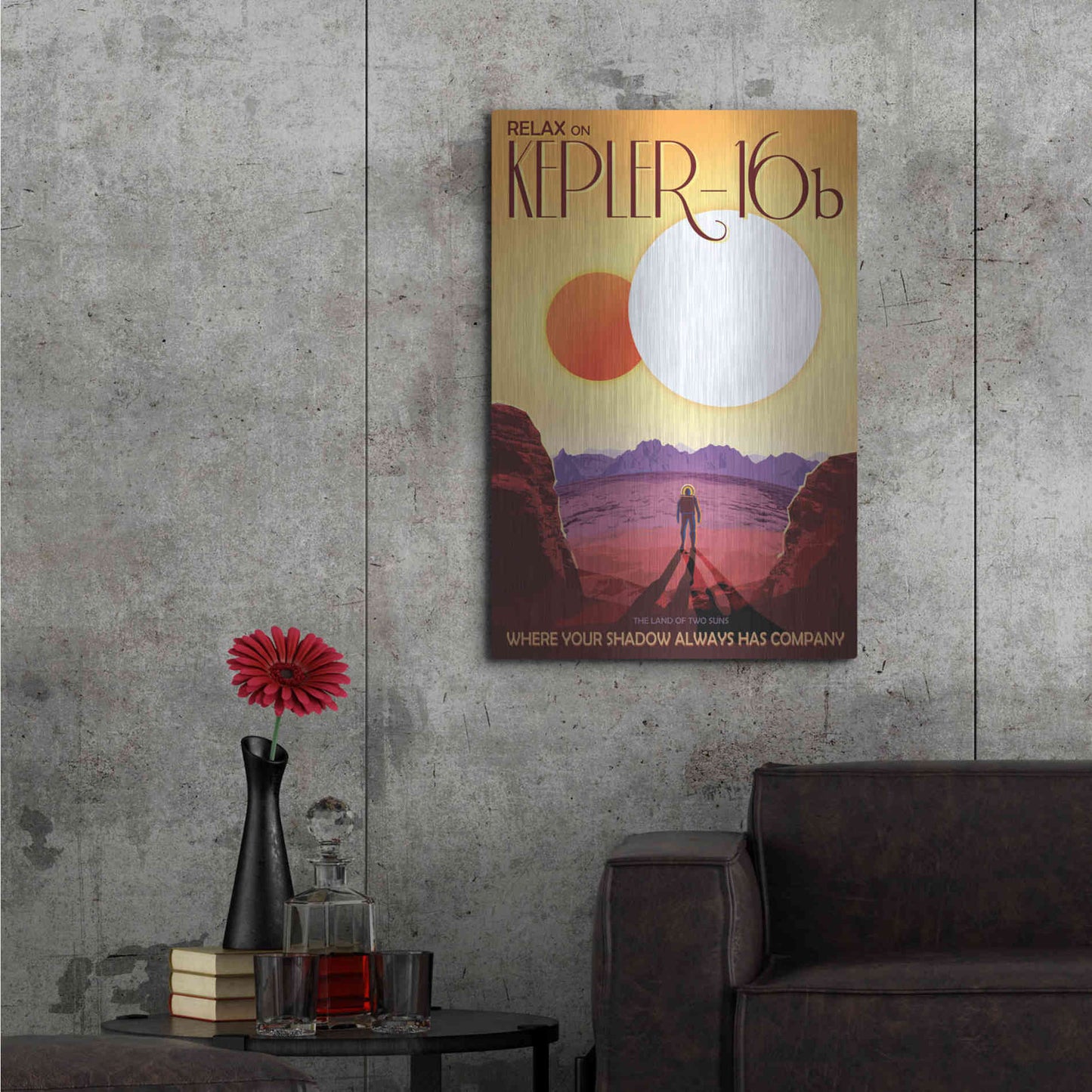 Luxe Metal Art 'Visions of the Future: Kepler-16b,' Metal Wall Art,24x36