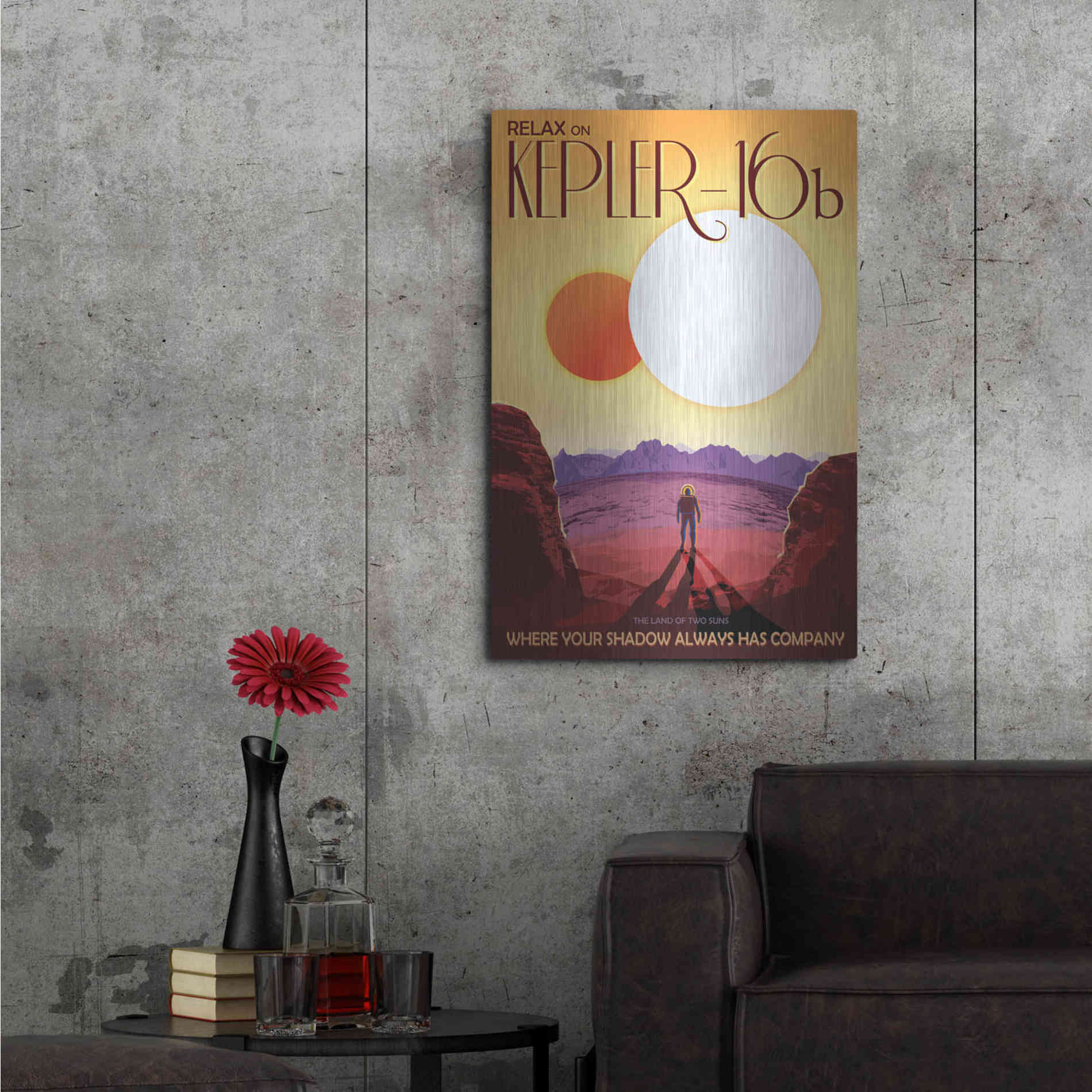 Luxe Metal Art 'Visions of the Future: Kepler-16b,' Metal Wall Art,24x36