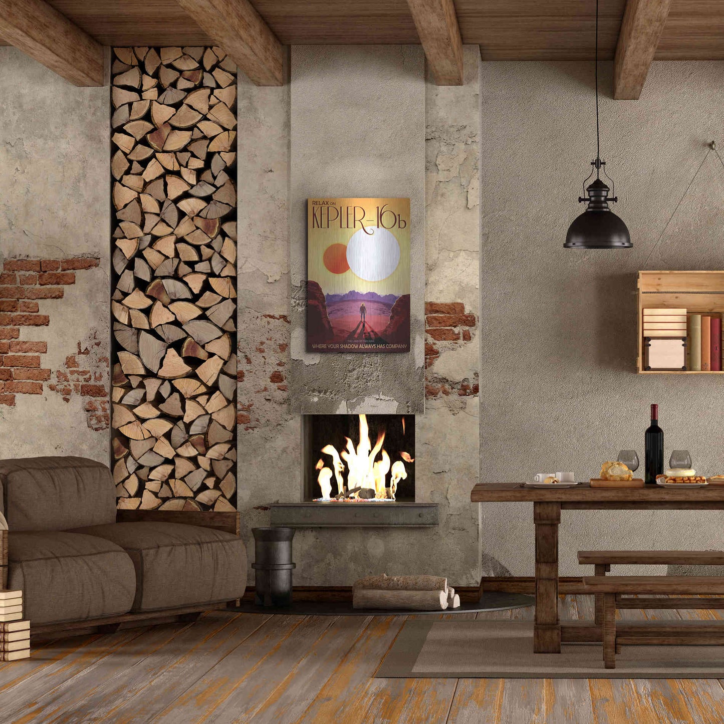 Luxe Metal Art 'Visions of the Future: Kepler-16b,' Metal Wall Art,24x36