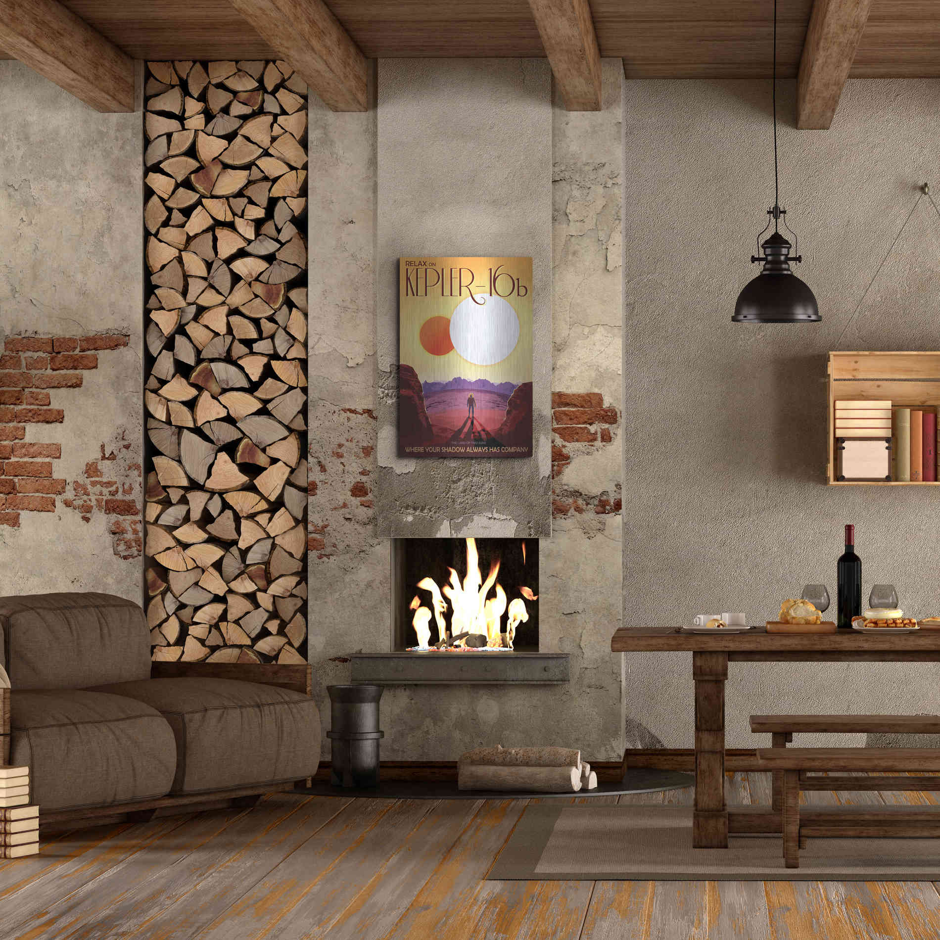 Luxe Metal Art 'Visions of the Future: Kepler-16b,' Metal Wall Art,24x36