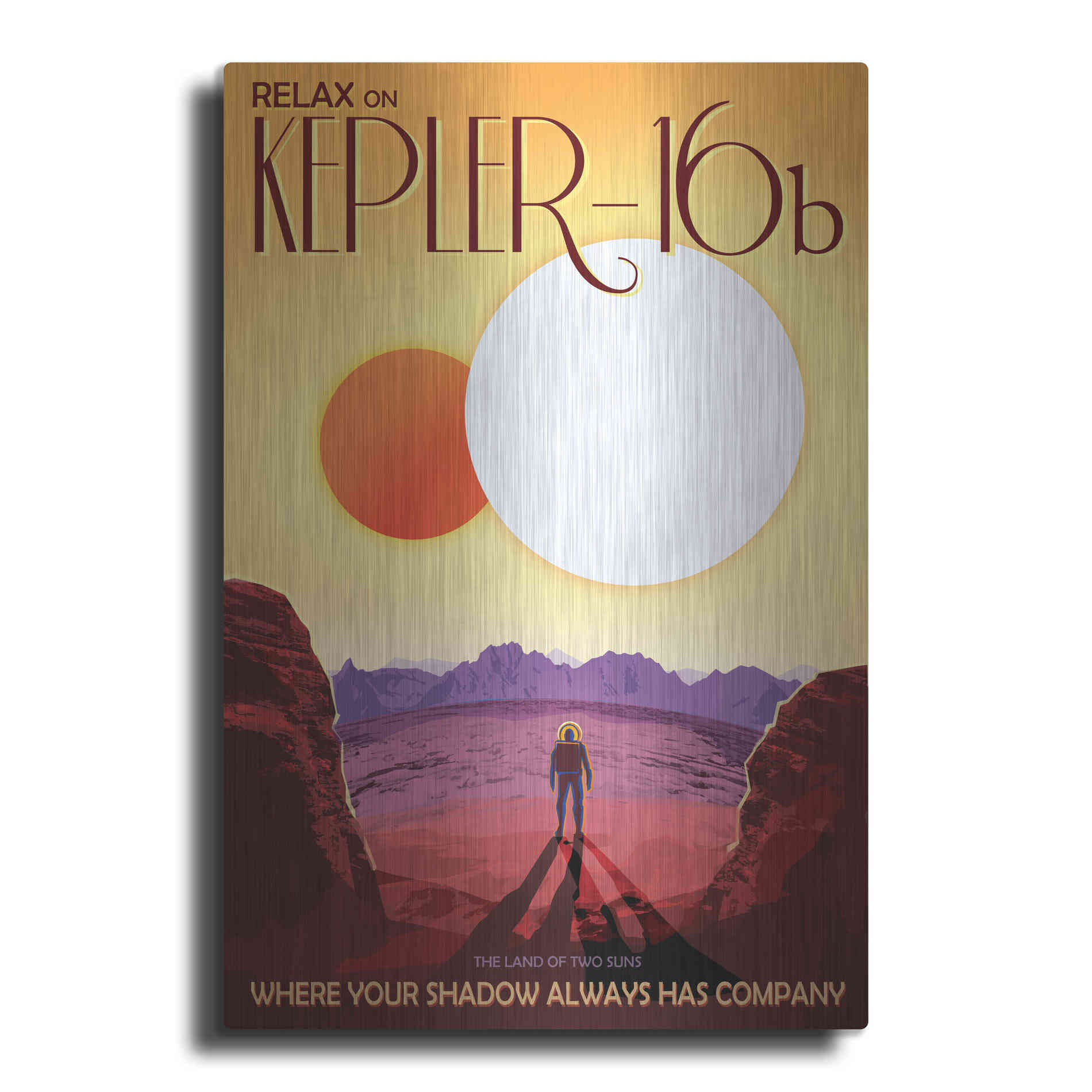 Luxe Metal Art 'Visions of the Future: Kepler-16b,' Metal Wall Art