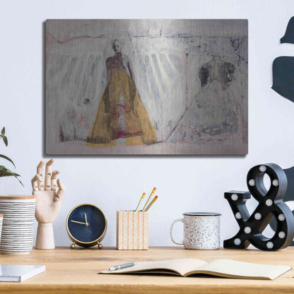 Luxe Metal Art 'The Bridal Gown' by DB Waterman, Metal Wall Art,16x12