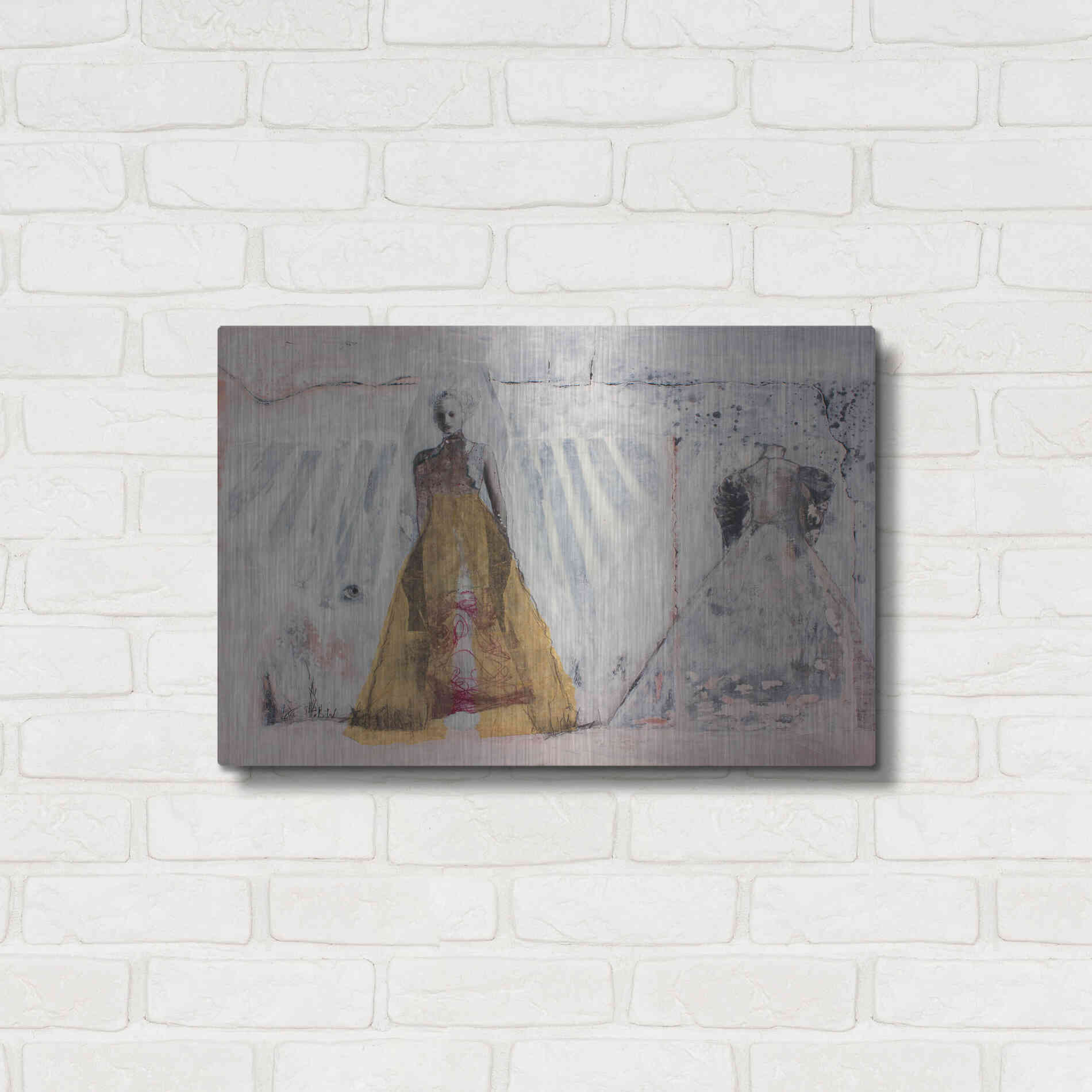 Luxe Metal Art 'The Bridal Gown' by DB Waterman, Metal Wall Art,24x16
