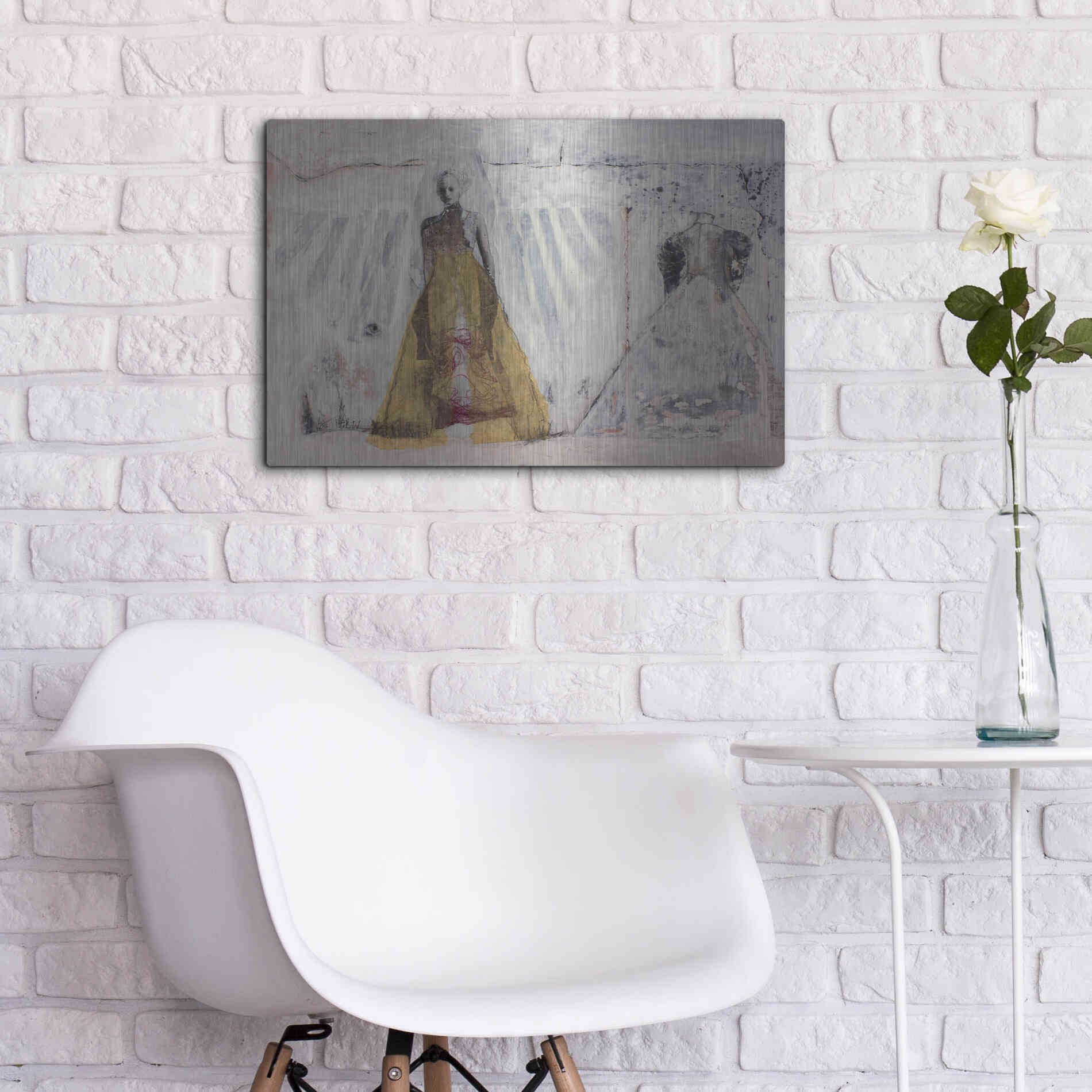 Luxe Metal Art 'The Bridal Gown' by DB Waterman, Metal Wall Art,24x16